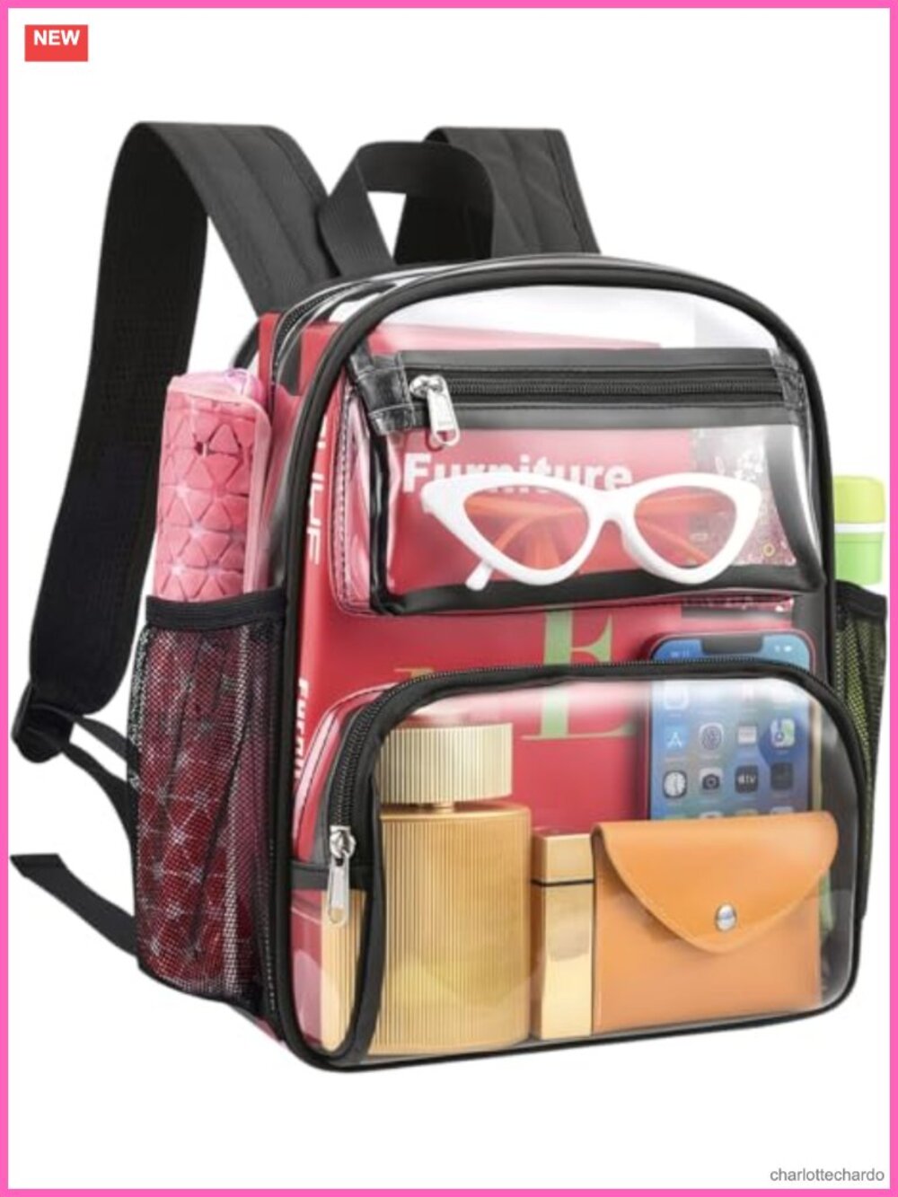 Stadium Approved Clear Backpack with Padded Straps